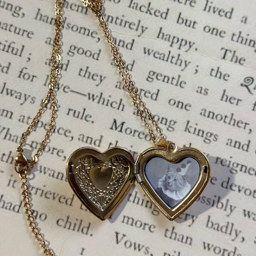 Gold Heart Locket Necklace